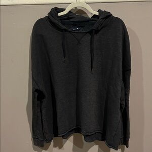 American Eagle Outfitters Charcoal Hoodie raw hem oversized crop size  XL. RW